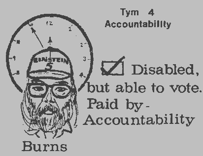 Accountability Burns ad from his 1984 campaign for county commissioner