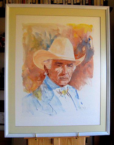 Portrait of Morgan Woodward for the Cowboy Hall of Fame by Buck Taylor