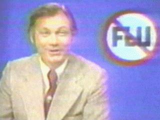 Bill Pitcock breaking up on camera, from the KOTV 50th Anniversary Special