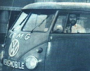 Frank in the KRMG Newsmobile