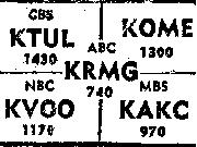 Tulsa radio stations in 1952