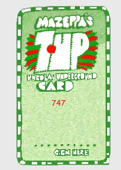 Mazeppa Uncola Underground card!