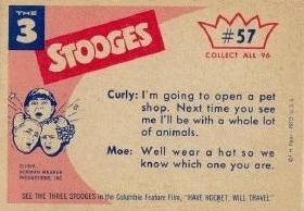 1959 Three Stooges trading card