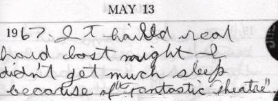 Webmaster's diary, May 13. 1967