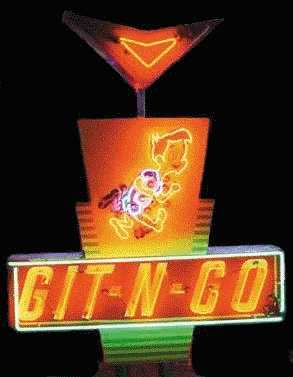 Flashing Git-N-Go sign, created by the webmaster