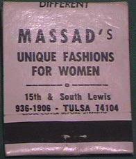 Massad's matchbook cover from eBay