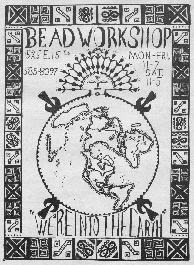 Bead Workshop ad from The Tulsa Phonograph Record Magazine, July 1975, Vol. 5, Issue 10, 60 cents