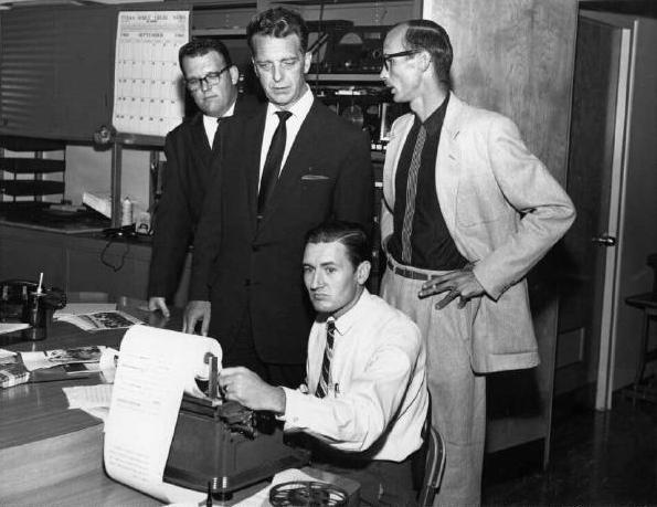 Chet Huntley with Forrest Brokaw, George Martin and Bob Shaw
