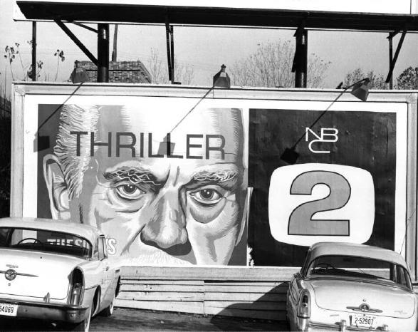 Boris Karloff featured on KVOO, Channel 2 billboard