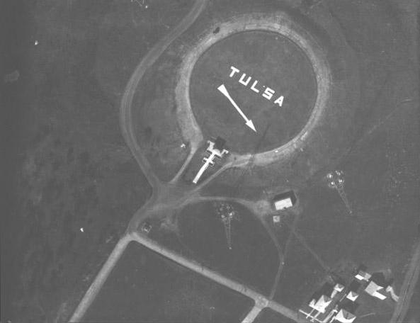 Aerial photo of directional on Old Reservoir Hill in 1927