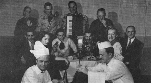 Eggs at Eight with Tubby Young, George Maras, Tex Hoepner, Kenny McMeins, Mo Billington, Edie Washburn, Denny Cole, Cy Tuma, Lorraine Bynum, Joe O'Neill, Walt Teas and Frank Simms