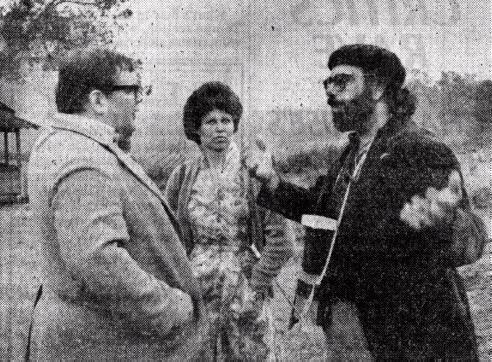 Francis Ford Coppola directs Gailard Sartain. Photo by Dave Kraus of the Tulsa Tribune.