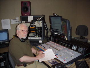 Chew in KXPR's new studio, 5-11-2004