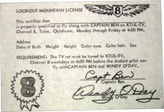 Captain Ben membership certificate, courtesy of David Bagsby