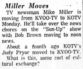 Tulsa World, July 17, 1965, re Mike Miller, Bob Brown and Judy Pryor