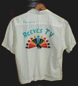 Reeves TV shirt with the NBC peacock in living color