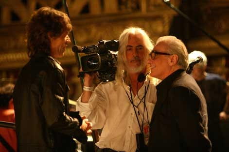Mick Jagger, Robert Richardson and Martin Scorcese backstage at the Beacon Theater