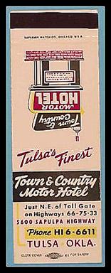 Town and Country Motor Hotel matchbook