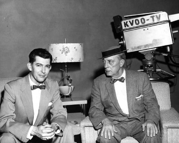 Buster Keaton being interviewed by Bruce Washburn