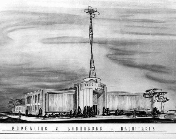 Architect's sketch for KVOO building